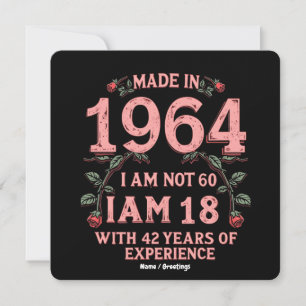 Invitación Hecho En 1964 No Tengo 60 Años Tengo 18 Con 42 Año