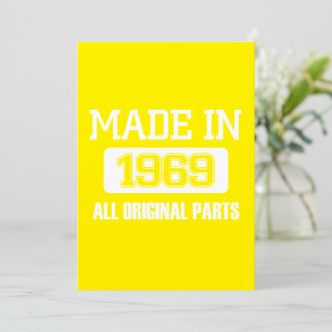 Invitación Hecho En 1969 Todas Las Piezas Originales