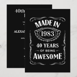Invitación Hecho en 1983 40 años de ser impresionante 2023 bd