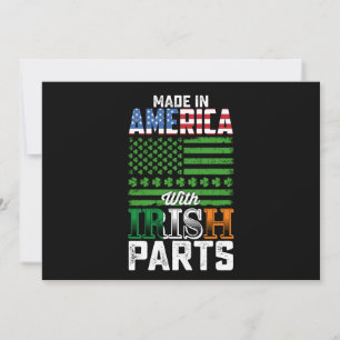 Invitación Hecho en Estados Unidos con piezas irlandesas en e