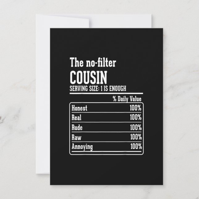 Invitación Hechos nutricionales del equipo de primos El archi (Anverso)