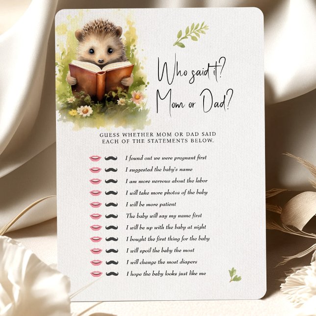 Invitación Hedehog, Juego De Baby Shower, ¿Quién Lo Dijo? ¿Ma (Subido por el creador)