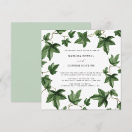 Invitación Hedera | Boda botánico de Green Ivy Leaves