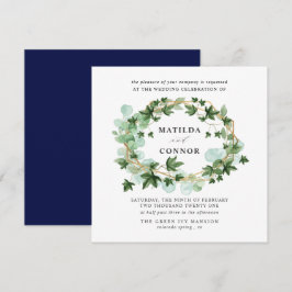 Invitación Hedera | Boda botánico de marco de marfil de Marin