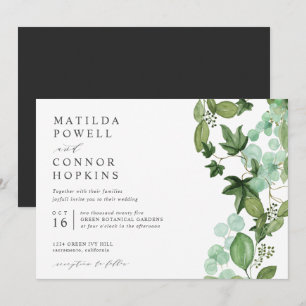 Invitación Hedera   Boda botánico moderno de IVY Gray Garden