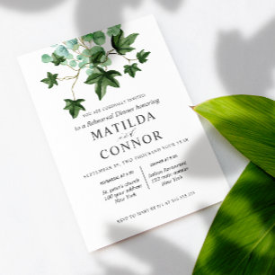 Invitación Hedera   Cena de ensayo de Ivy Leaves Bodas