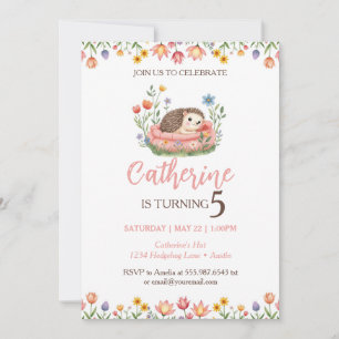 Invitación Hedgehog Birthday Cute Animal Invitation