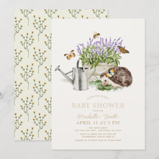 Invitación Hedgehog Butterfly Bee Garden Baby Shower