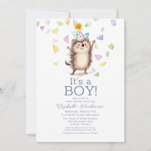 Invitación Hedgehog es un chico Baby Shower