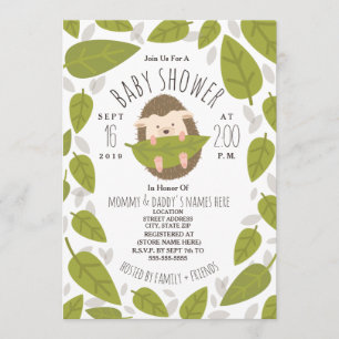 Invitación Hedgehog Falling Sale de Woodland Baby Shower