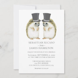 Invitación Hedgehog Grooms Boda Gay Cute Personalizado