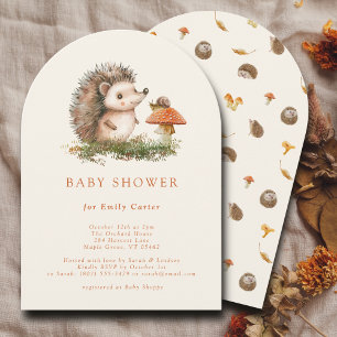 Invitación Hedgehog Mushroom Woodland Caída Sexo Neutral