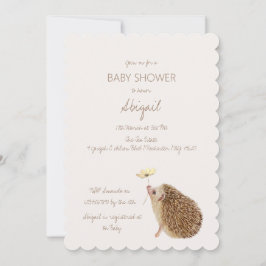 Invitación Hedgehog Woodland Forest Baby Shower
