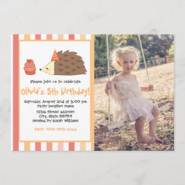 Invitación Hedgehog y pastel Fiesta personalizado
