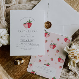 Invitación HEIDI Berry Rosa Dulce Fresa Chica Beber Ducha