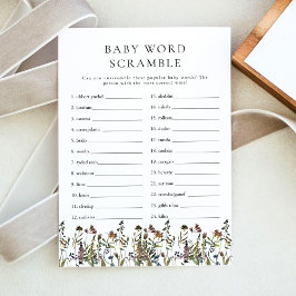 Invitación HEIDI Boho Wildflower Baby Juego de palabras Scram