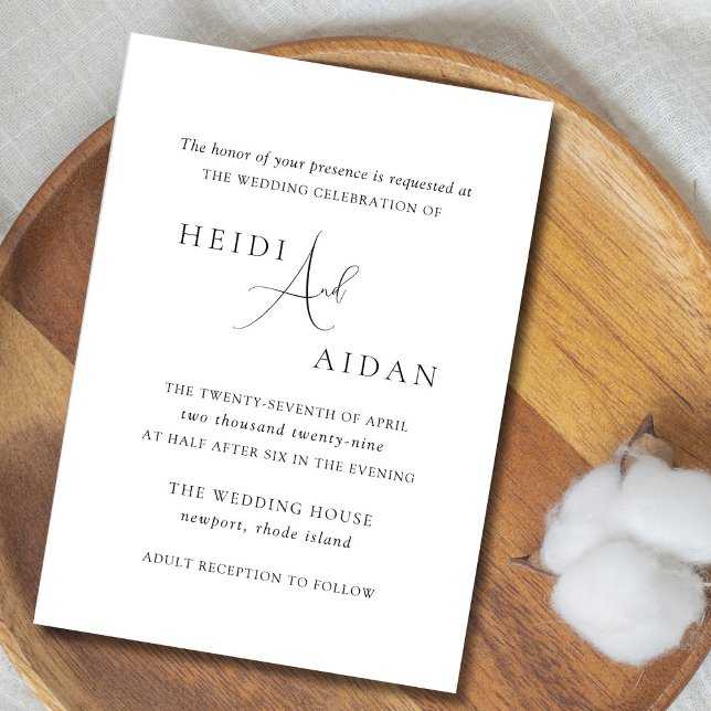 Invitación Heidi Guión Contemporáneo Boda Elegante Moderna (Subido por el creador)