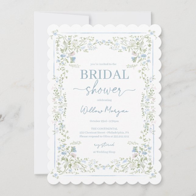 Invitación Heirloom Hydrangea Bridal Shower Invitation (Anverso)