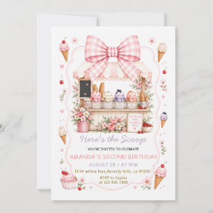 Invitación Helado Aquí está la Cucharada Dulce 2º Cumpleaños