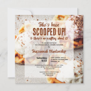 Invitación Helado con Cuchara Corazón de Waffle