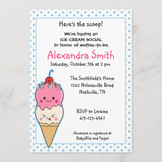 Invitación Helado Cream Social Baby Shower