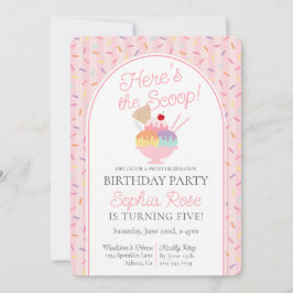 Invitación Helado cream Sundae celebra fiesta de cumpleaños d