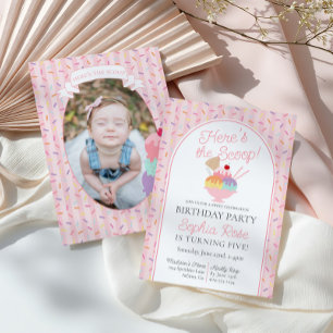 Invitación Helado cream Sundae celebra la fiesta de cumpleaño