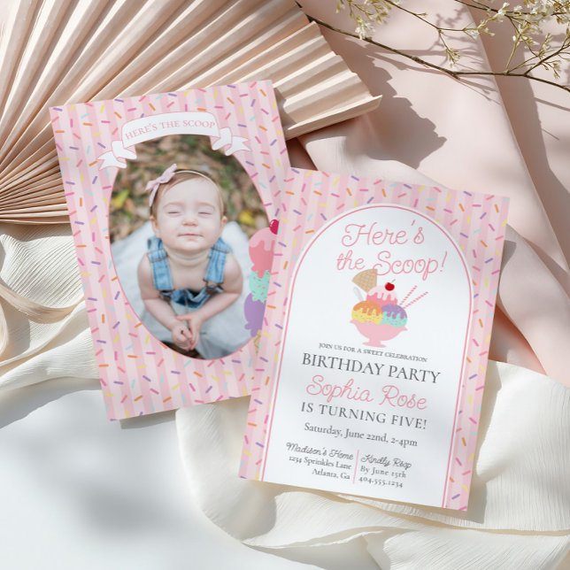 Invitación Helado cream Sundae celebra la fiesta de cumpleaño (Subido por el creador)