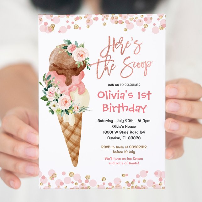 Invitación Helado Crema Dulce Un Cumpleaños (Subido por el creador)