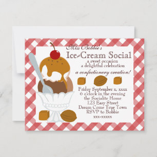 Invitación Helado cubierto de caramelo