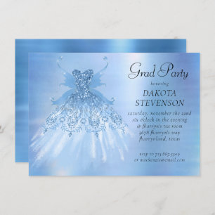 Invitación Helado de ala de hadas   Frost Blue Irish Sheen