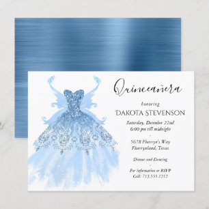 Invitación Helado de ala de hadas   Frost Blue Irish Sheen