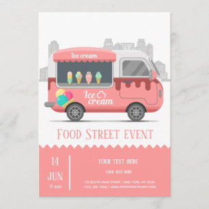 Invitación Helado de camión de comida