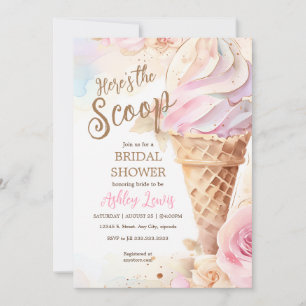 Invitación helado de crema acuarela helado floral