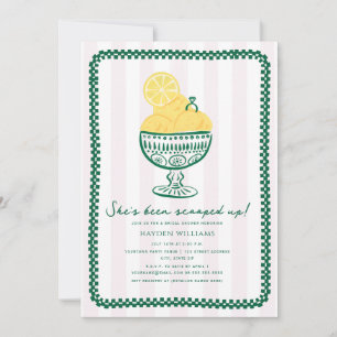 Invitación Helado De Limón Comprometido En La Boda Recogido 