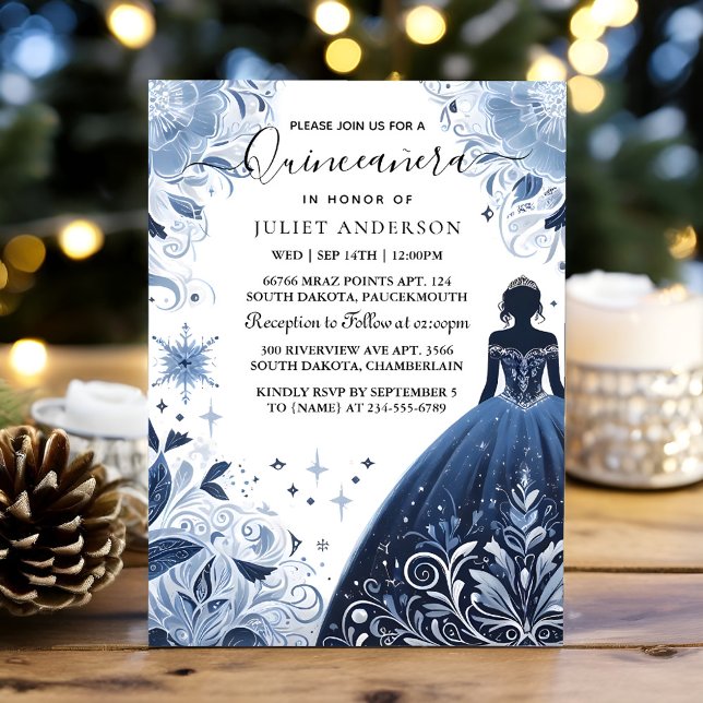 Invitación Helado de marfil de Ombre Sky Gold Royal Quinceane (Subido por el creador)