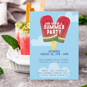 Invitación Helado de Paleta de Sandía Fiesta de Verano