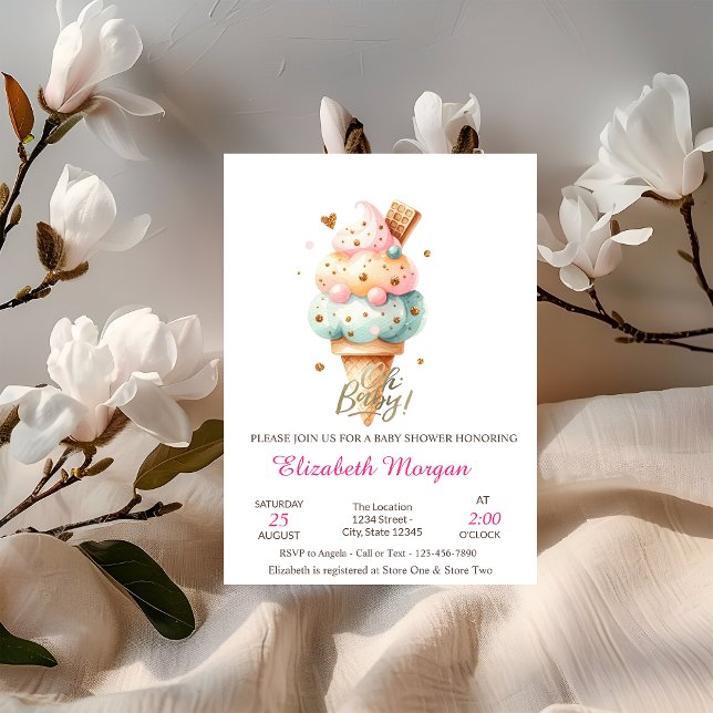 Invitación Helado de verano Oh Baby Baby Shower (Subido por el creador)