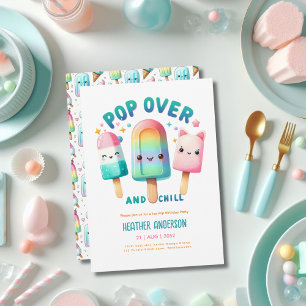 Invitación Helado de verano Pop Popsicle Crema de Hielo Cumpl