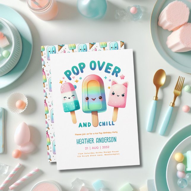 Invitación Helado de verano Pop Popsicle Crema de Hielo Cumpl (Subido por el creador)