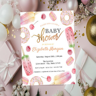 Invitación Helado, Donas Dulces Baby Shower