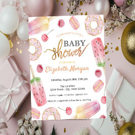 Invitación Helado, Donuts Sweets Baby Shower