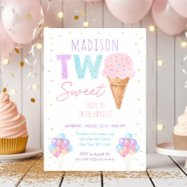 Invitación Helado Dos Dulces Cumpleaños