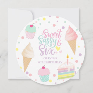 Invitación Helado Dulce Sassy y Seis