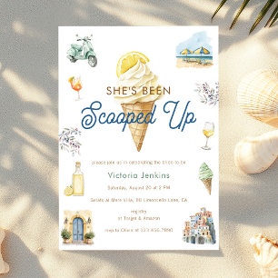 Invitación Helado Italiano De Verano Recogido En La Despedida