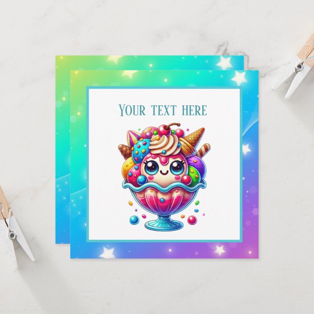 Invitación Helado lindo fiesta de cualquier propósito (Anverso/Reverso In Situ)