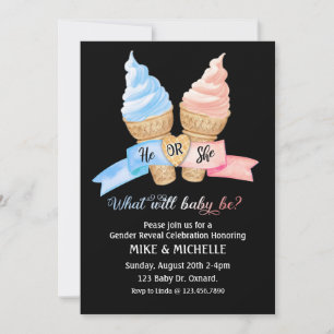 Invitación Helado, Revelación de Género, Él o Ella