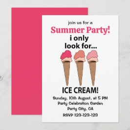 Invitación Helado Sólo Busco Helado