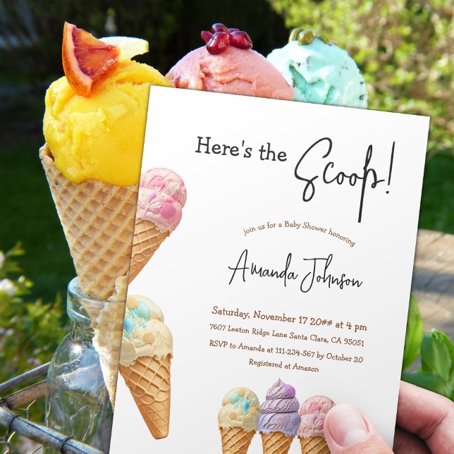 Invitación Helado verano aquí Scoop dulce Baby Shower (Subido por el creador)