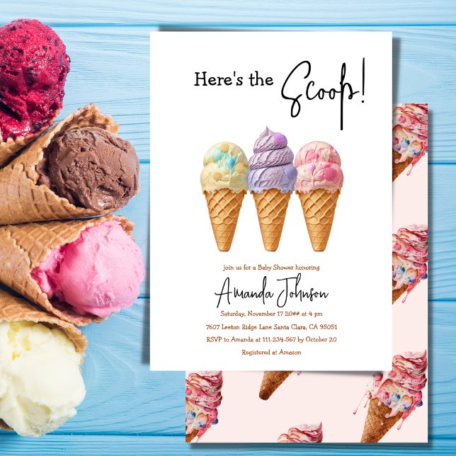 Invitación Helado verano aquí Scoop dulce Baby Shower (Subido por el creador)